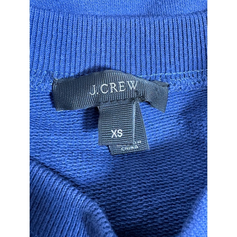 J.Crew Womens Blue Oui Non Beaded Embroidered Sweatshirt H1828 XS Cotton - Picture 3 of 5